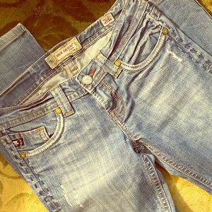 MEK denim distressed womens malibu straight jeans!